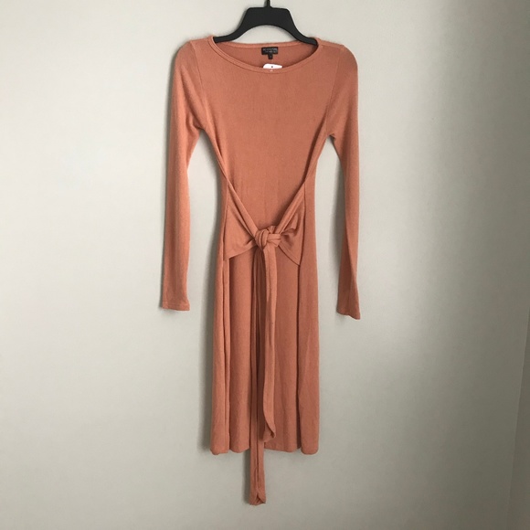 New Go Couture Orange Long Sleeve Sweater Dress - Picture 1 of 4